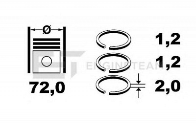 ET ENGINETEAM r1009500 -  Комплект поршневых колец